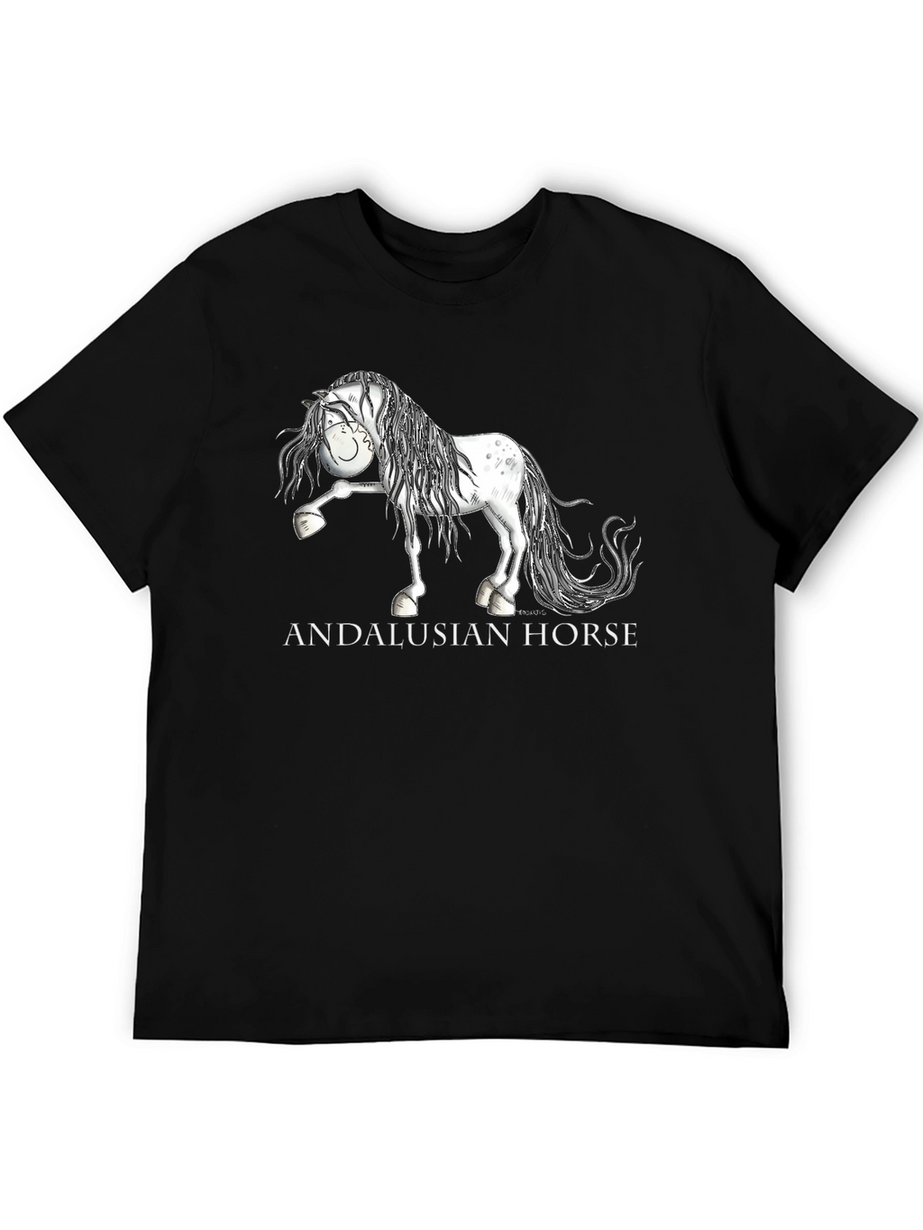 Andalusian Horse Graphic T-Shirt - Black