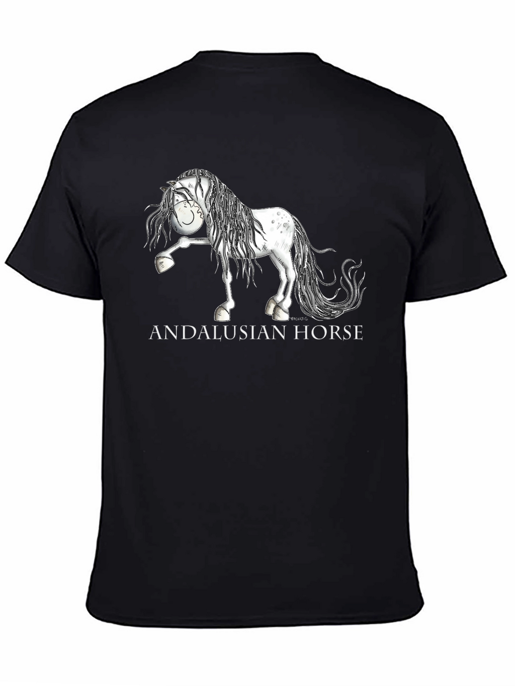 Andalusian Horse Graphic T-Shirt - Black