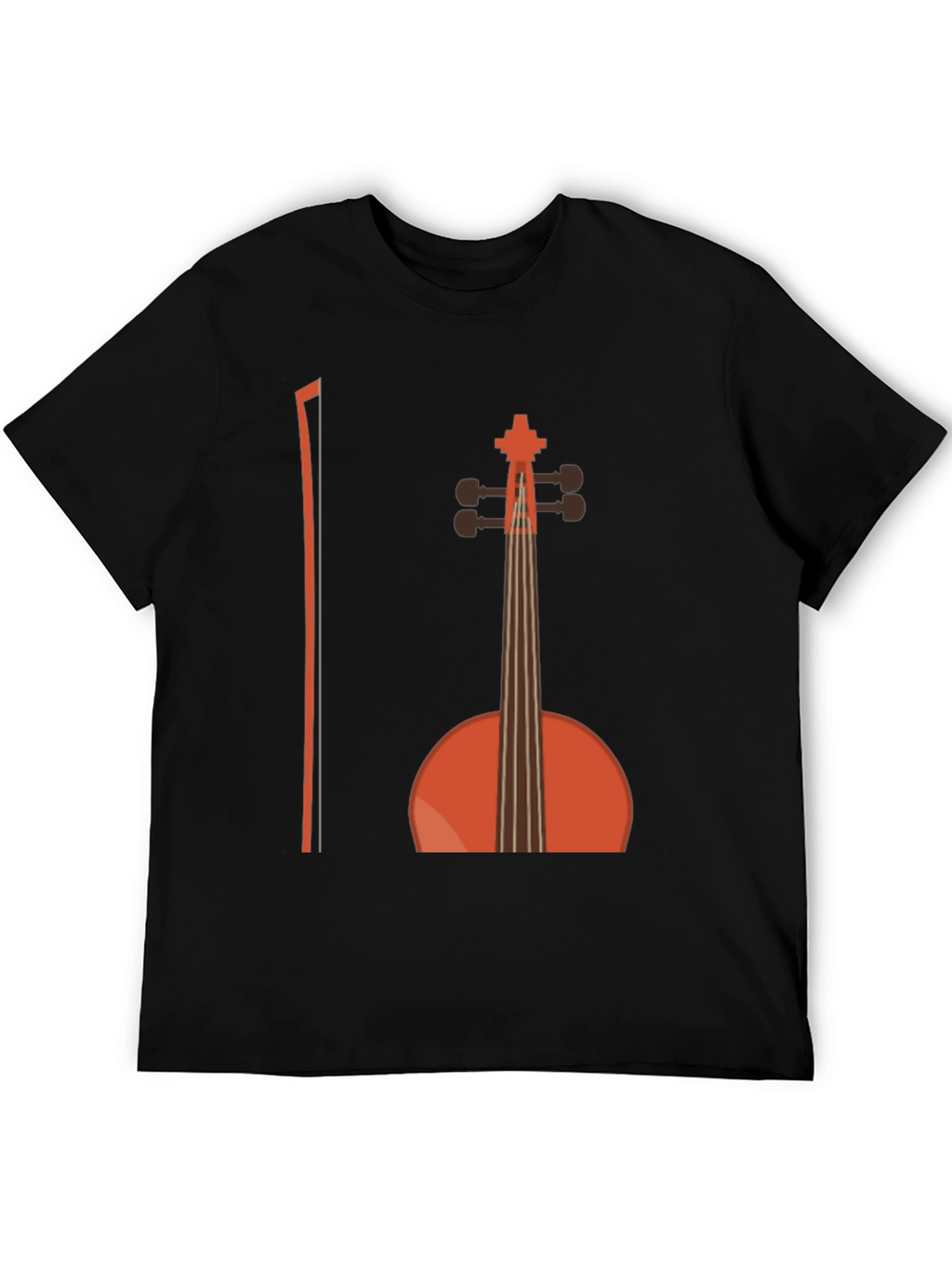 Musical T-Shirt - Cello Design Black Cotton Tee