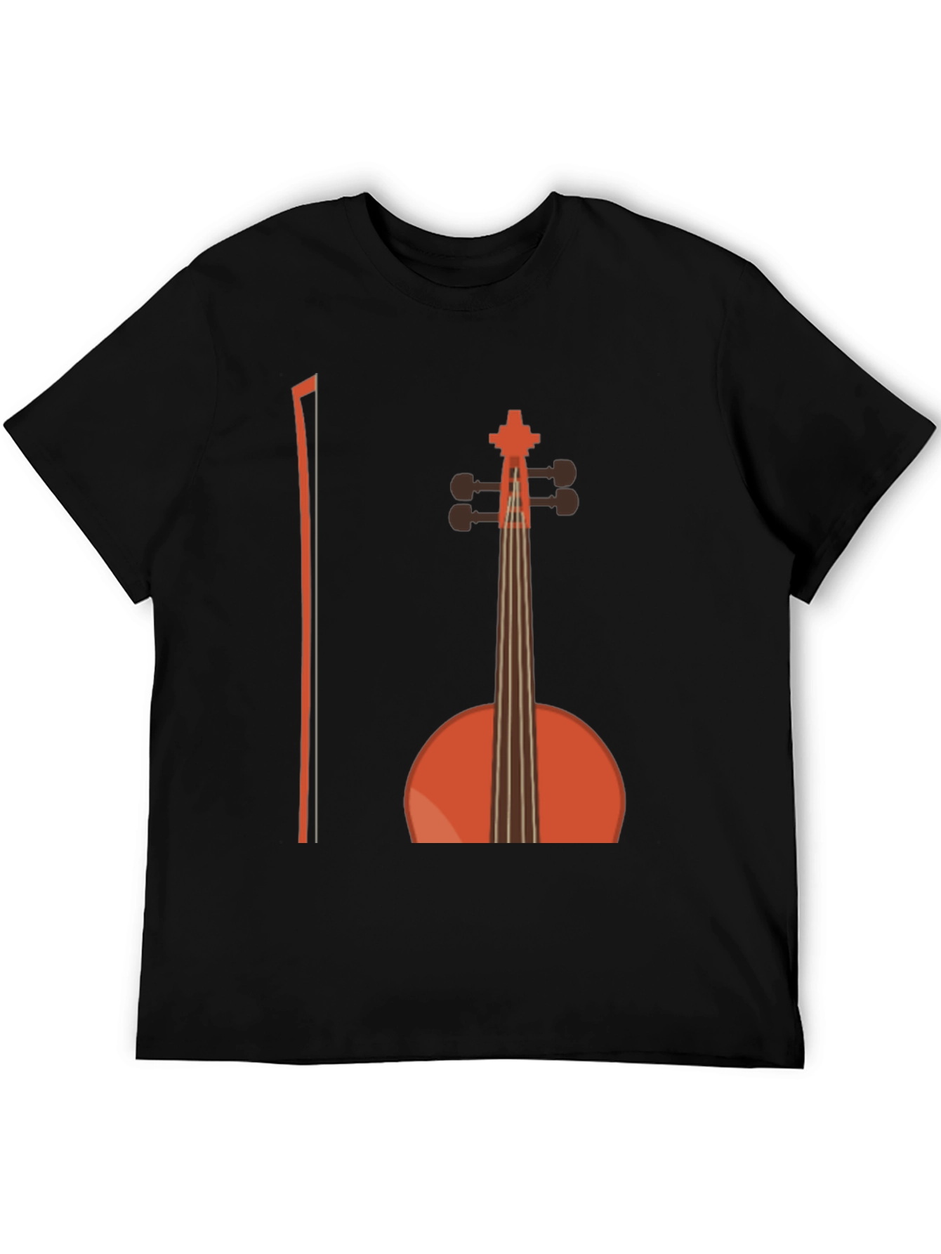 Musical T-Shirt - Cello Design Black Cotton Tee