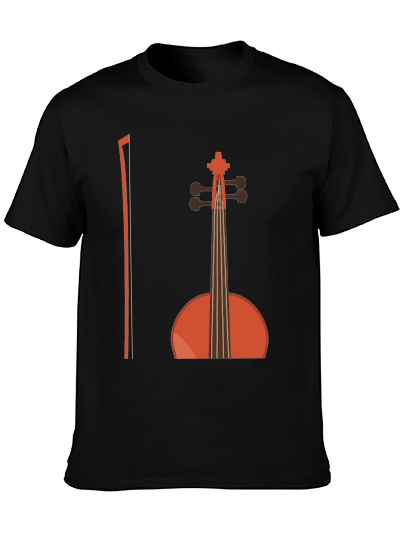 Musical T-Shirt - Cello Design Black Cotton Tee
