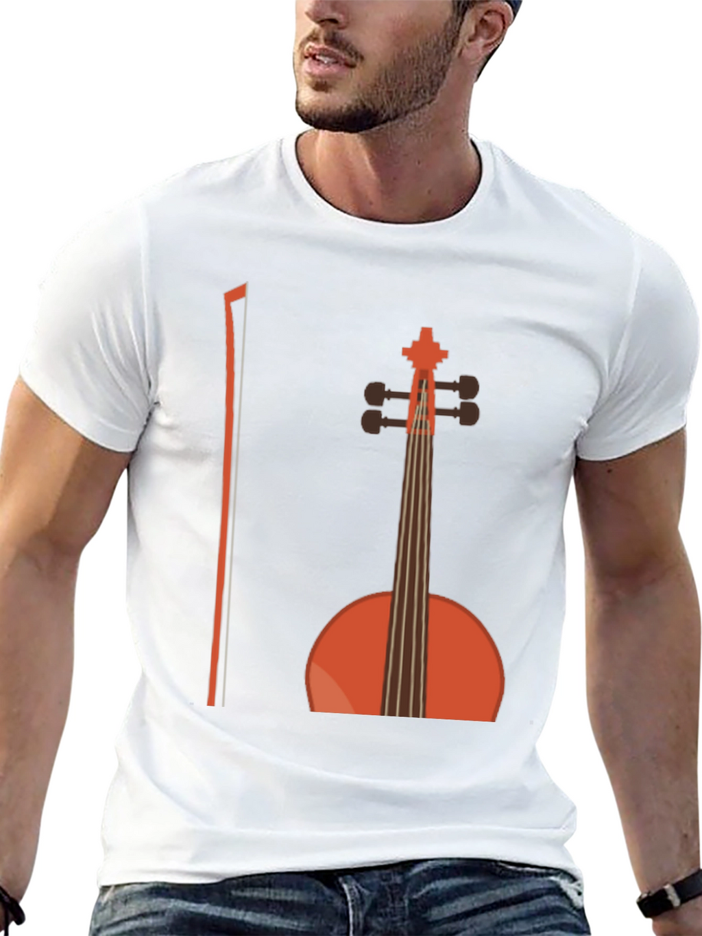 Musical T-Shirt - Cello Design Black Cotton Tee