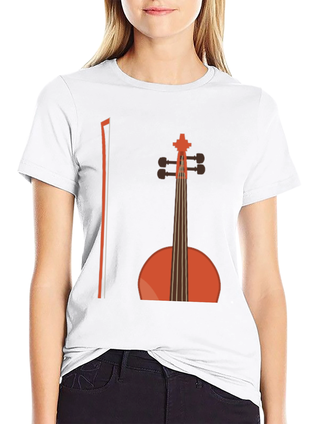 Musical T-Shirt - Cello Design Black Cotton Tee