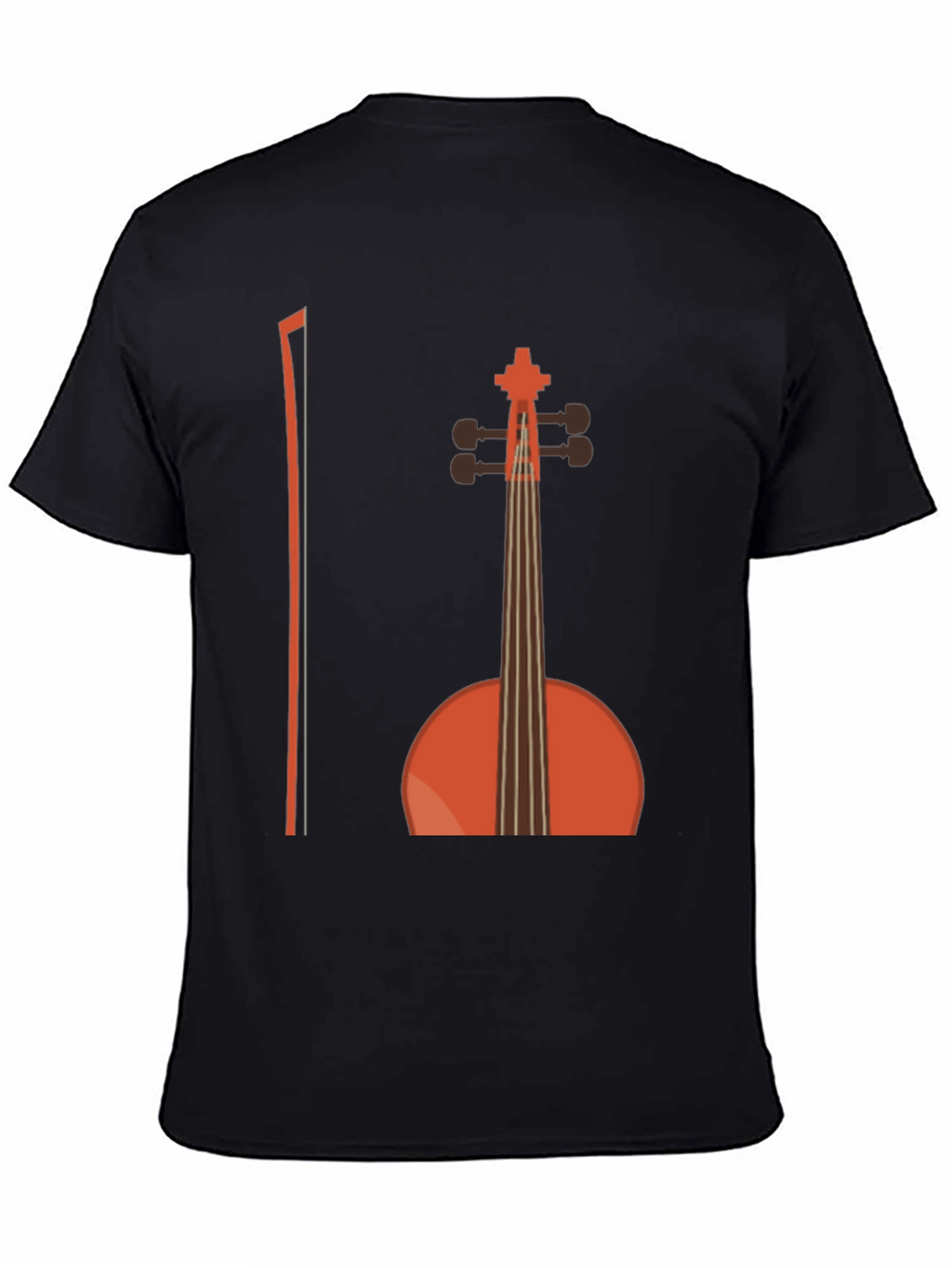 Musical T-Shirt - Cello Design Black Cotton Tee