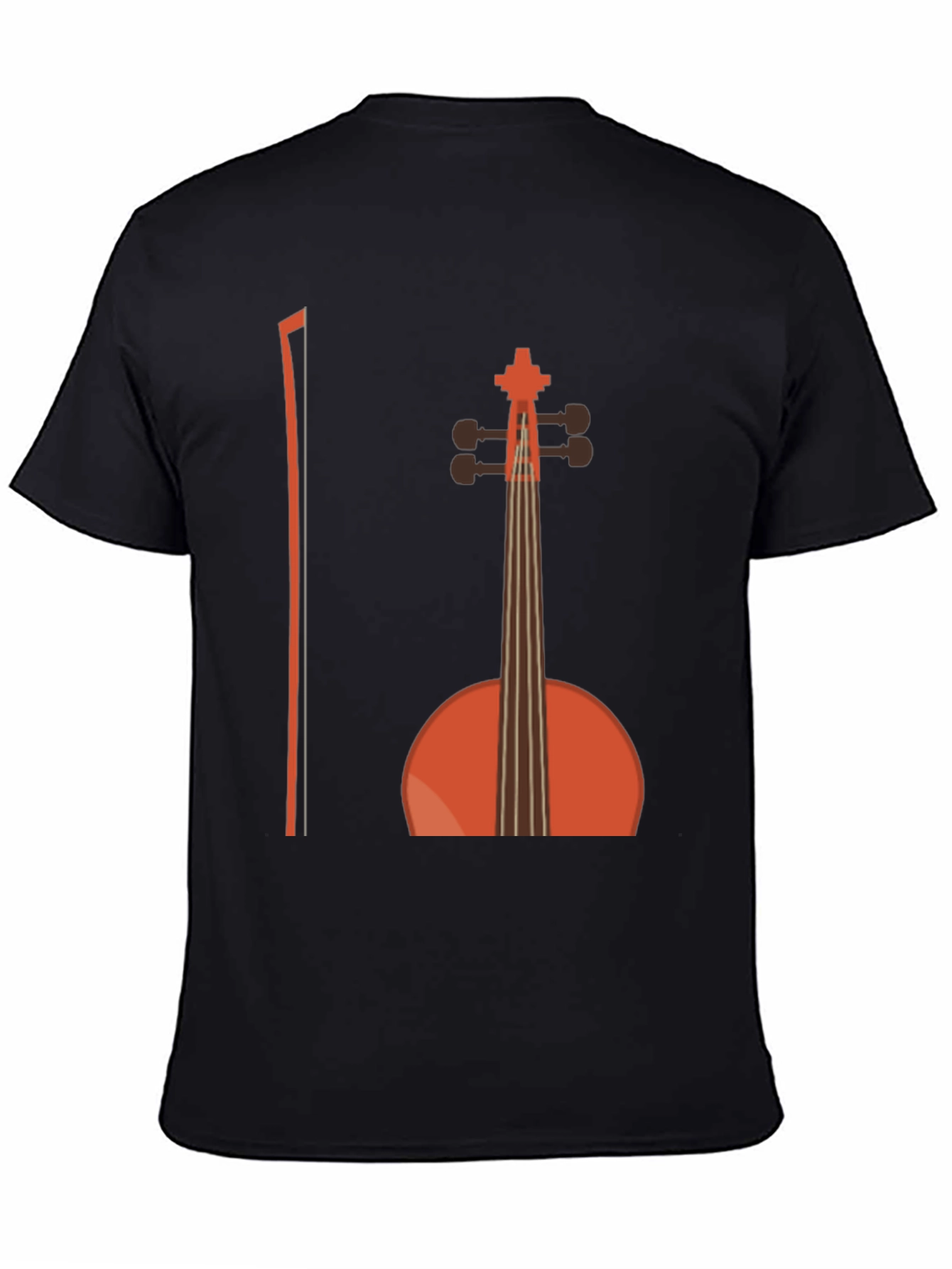 Musical T-Shirt - Cello Design Black Cotton Tee