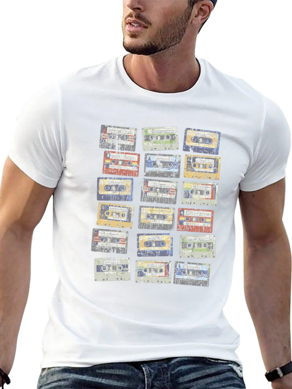 Retro Cassette Tape Graphic Black T-Shirt