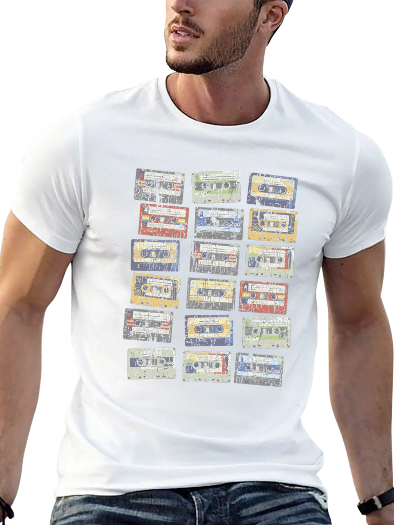 Retro Cassette Tape Graphic Black T-Shirt