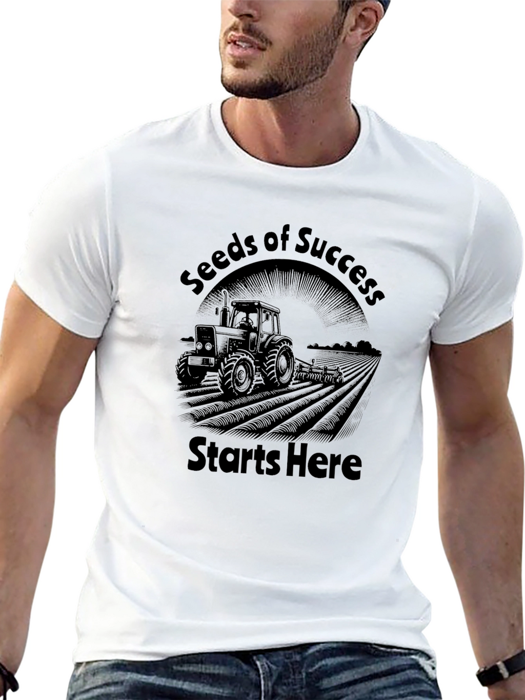 Seeds of Success Tractor Graphic Tee - Black