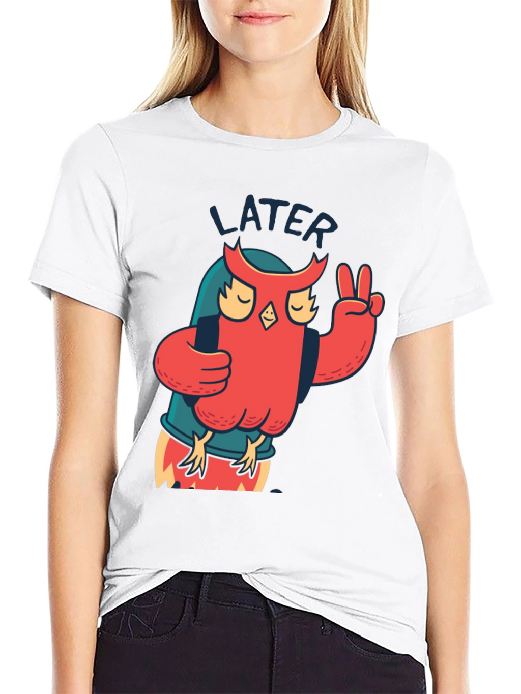 Cool Owl Later Black T-Shirt