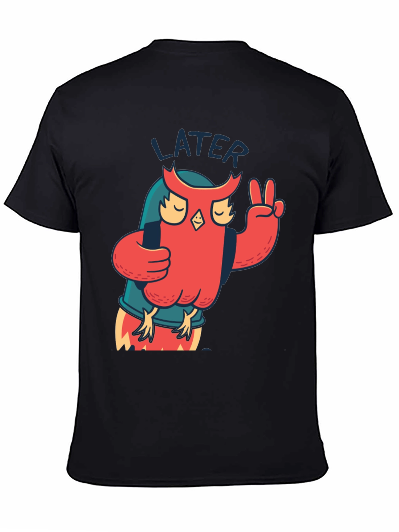 Cool Owl Later Black T-Shirt
