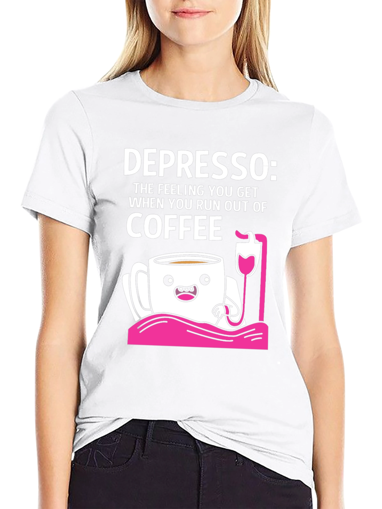 Depresso Coffee T-Shirt - Funny Caffeine Lover Tee