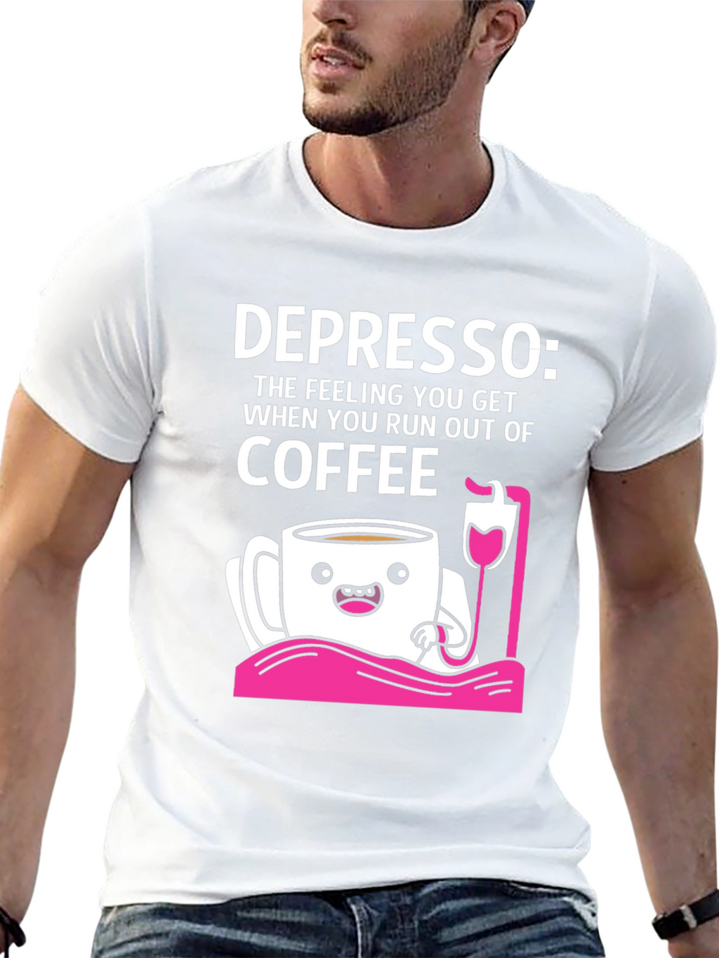 Depresso Coffee T-Shirt - Funny Caffeine Lover Tee