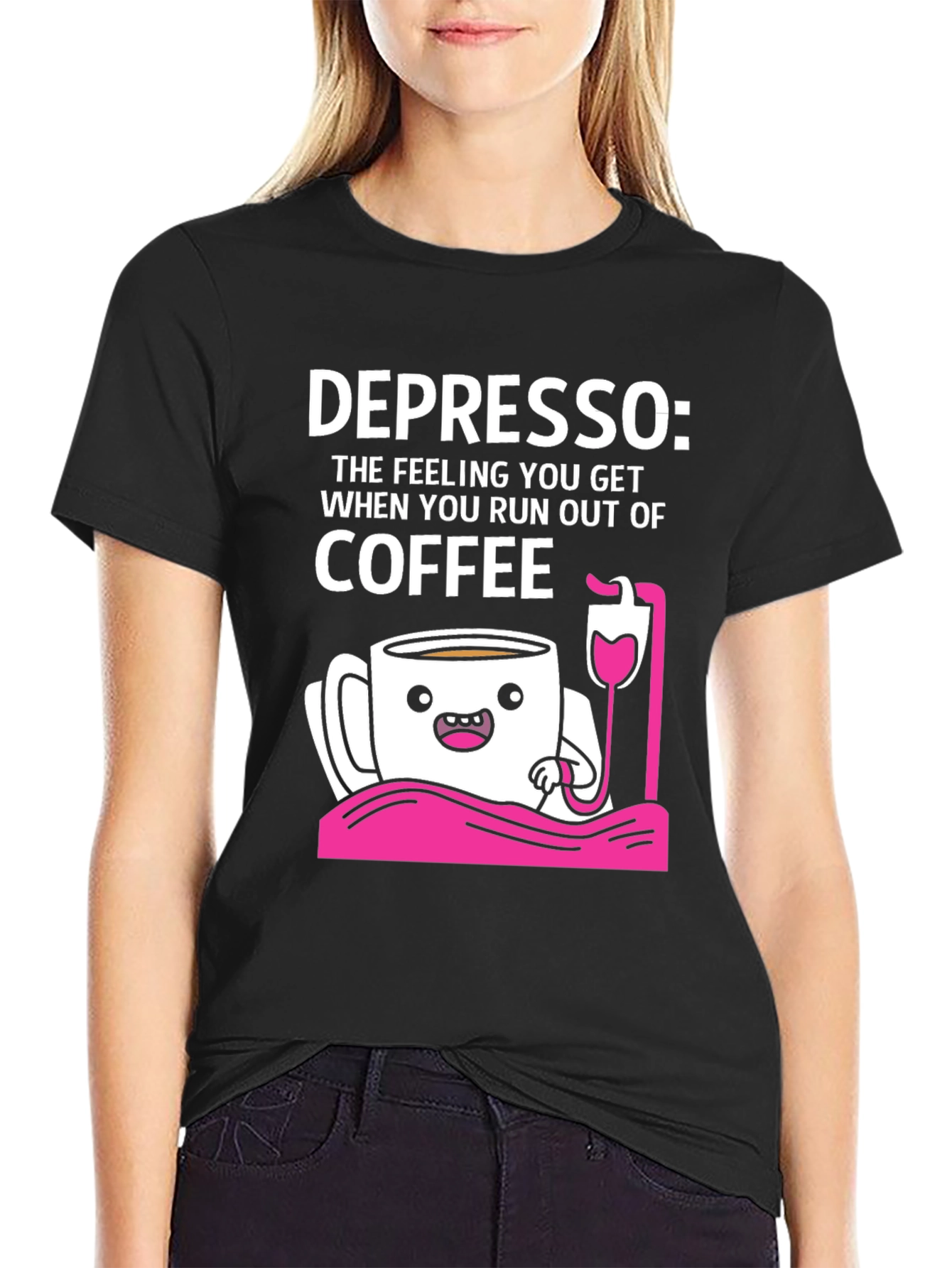 Depresso Coffee T-Shirt - Funny Caffeine Lover Tee