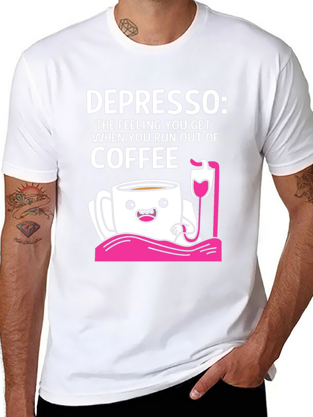 Depresso Coffee T-Shirt - Funny Caffeine Lover Tee