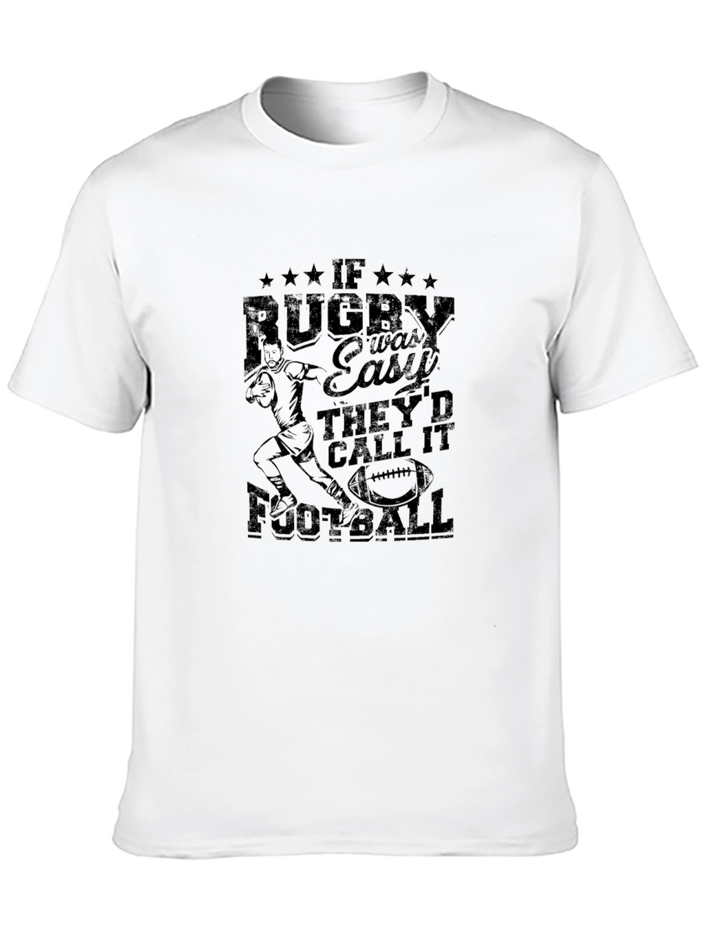 Rugby vs Football T-Shirt - Black Graphic Tee