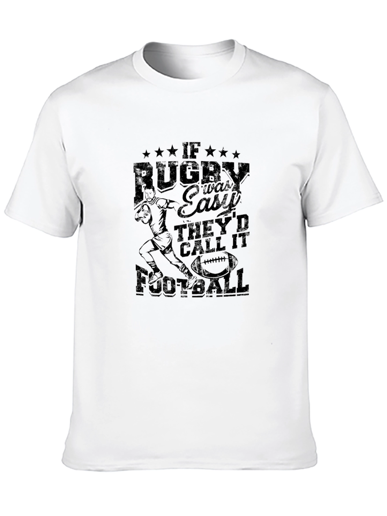 Rugby vs Football T-Shirt - Black Graphic Tee