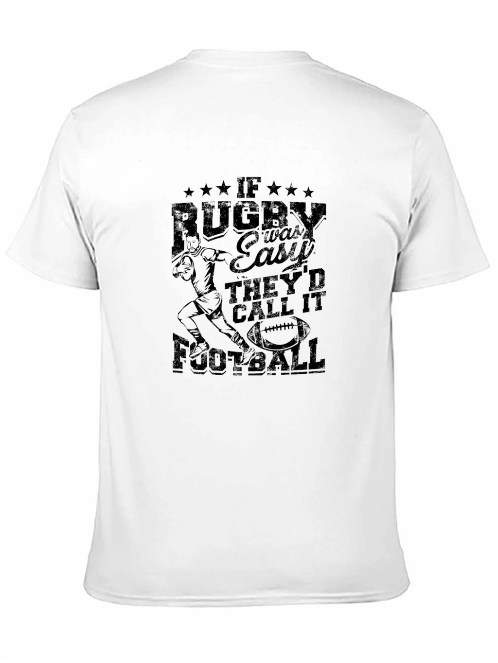 Rugby vs Football T-Shirt - Black Graphic Tee