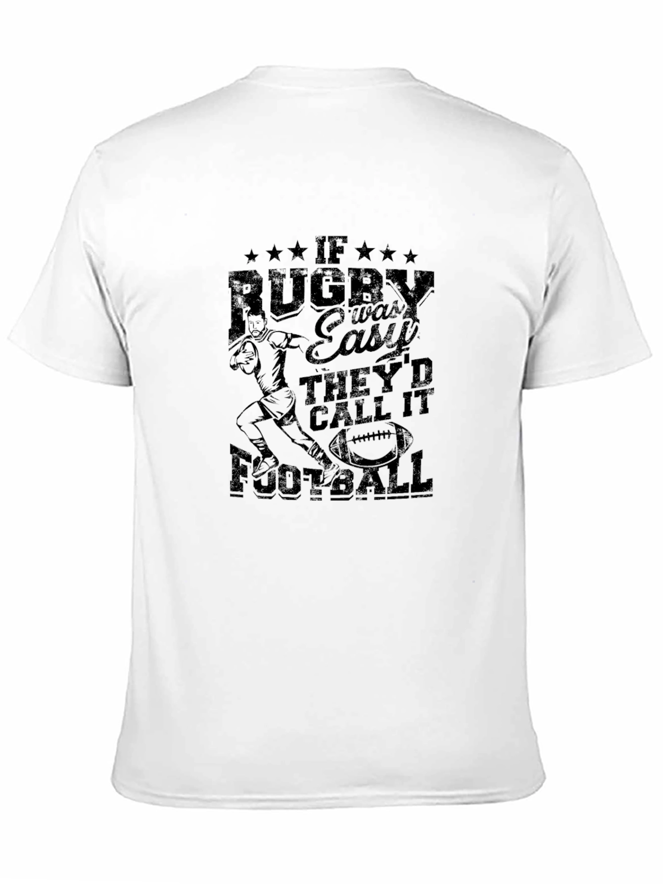 Rugby vs Football T-Shirt - Black Graphic Tee