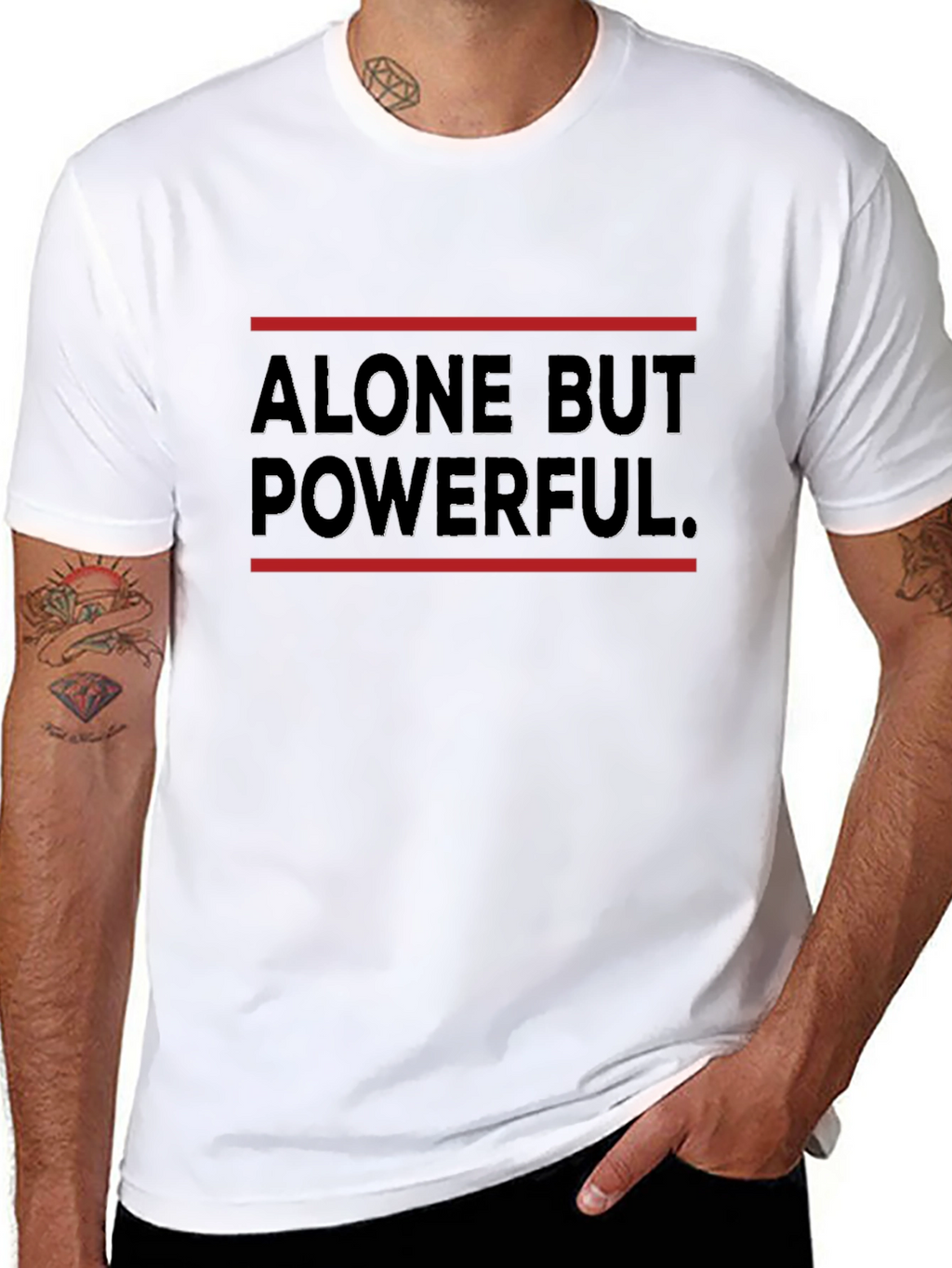 Alone But Powerful Graphic Tee - Black