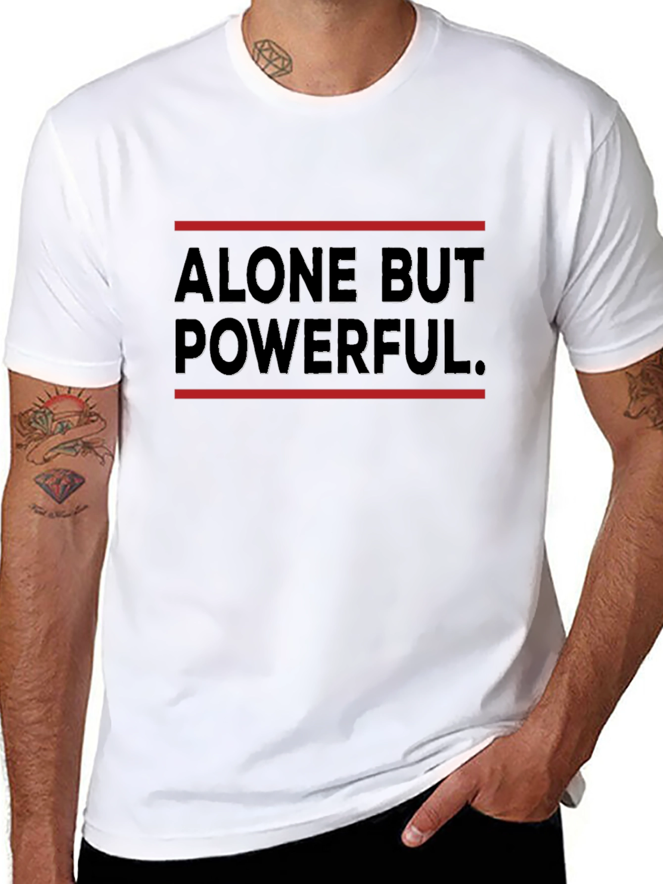 Alone But Powerful Graphic Tee - Black
