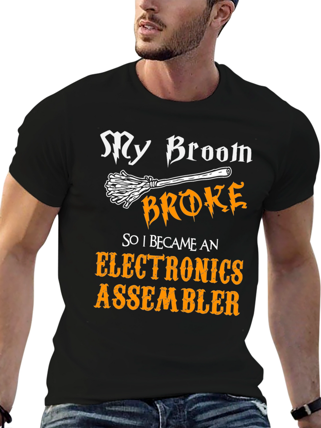 My Broom Broke Now Electronics Assembler T-Shirt