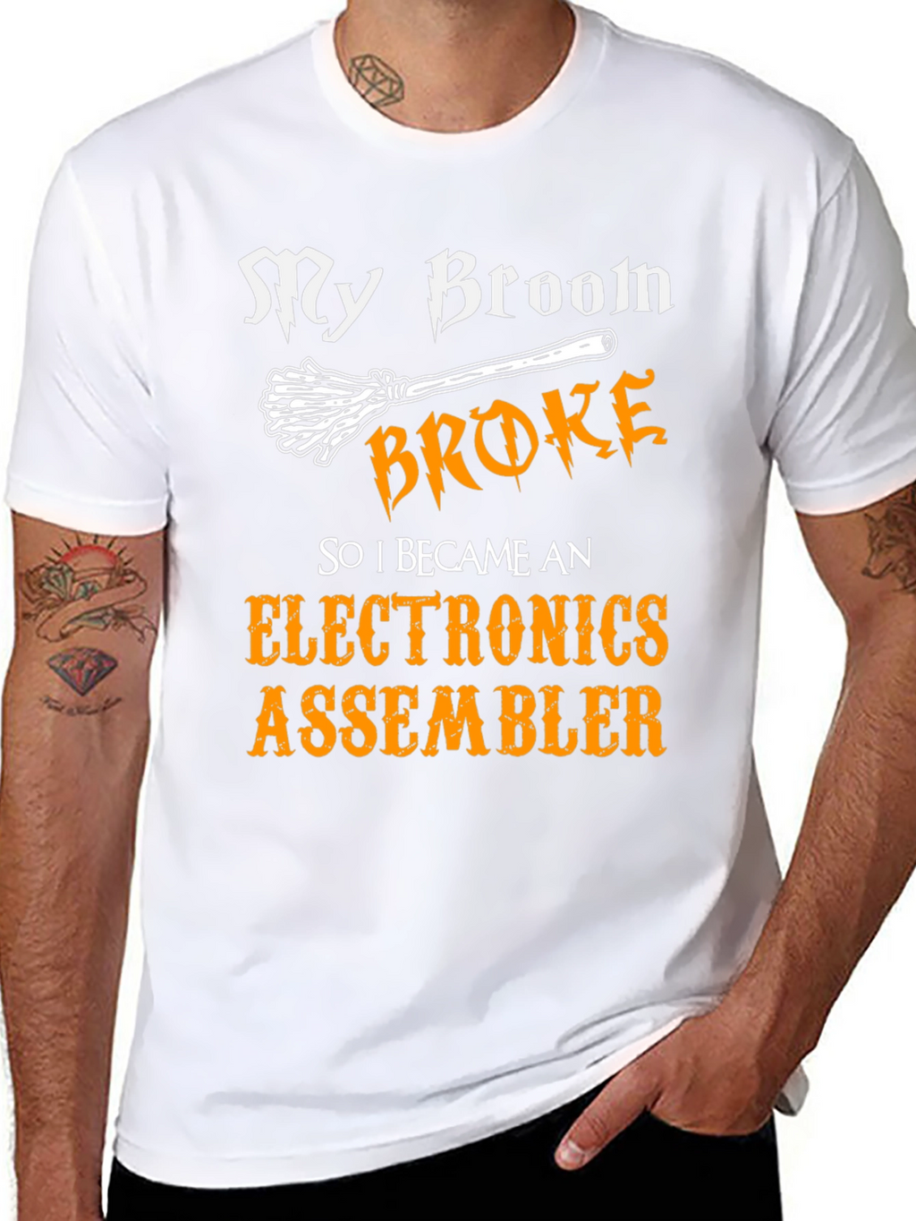 My Broom Broke Now Electronics Assembler T-Shirt