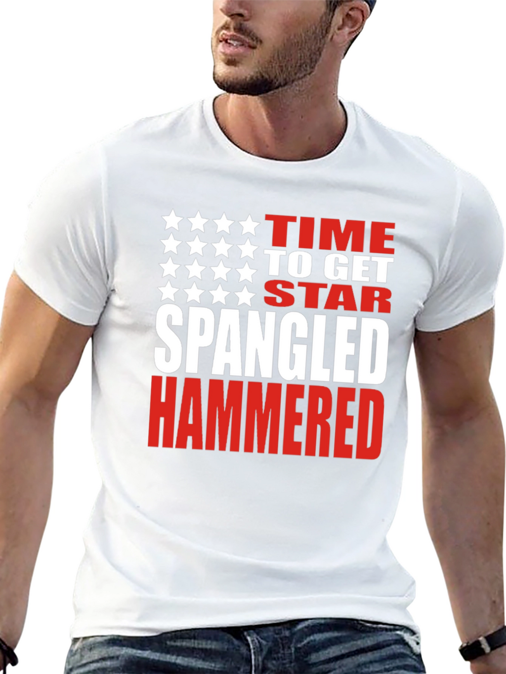 Star Spangled Hammered T-Shirt - Patriotic USA Tee