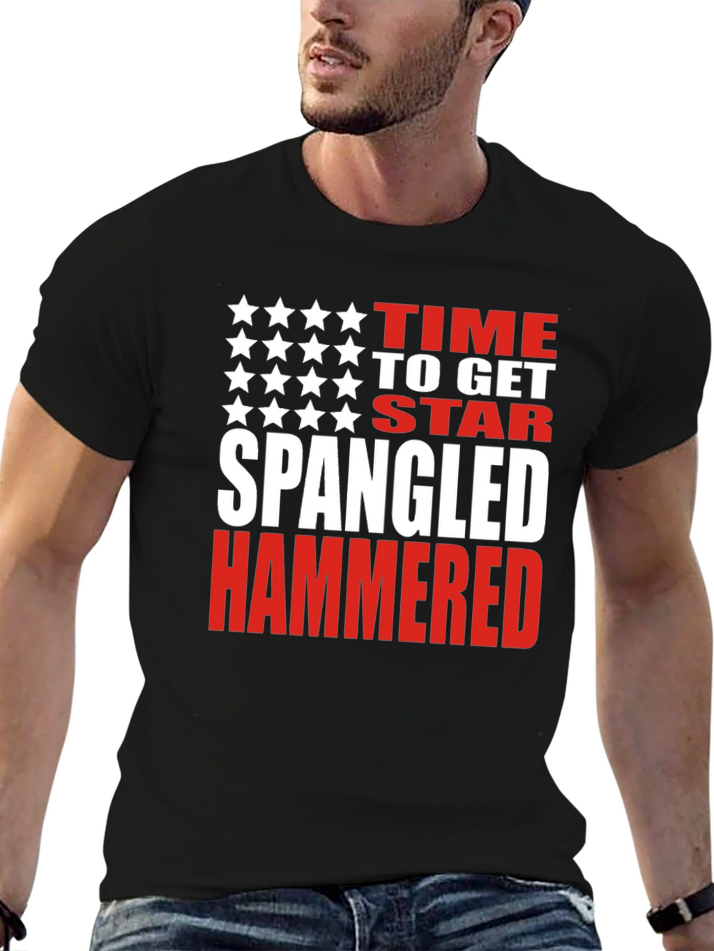 Star Spangled Hammered T-Shirt - Patriotic USA Tee