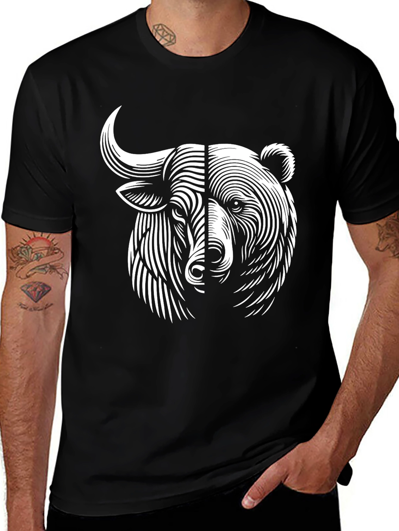 Bull & Bear Graphic Tee - Modern Investment T-Shirt