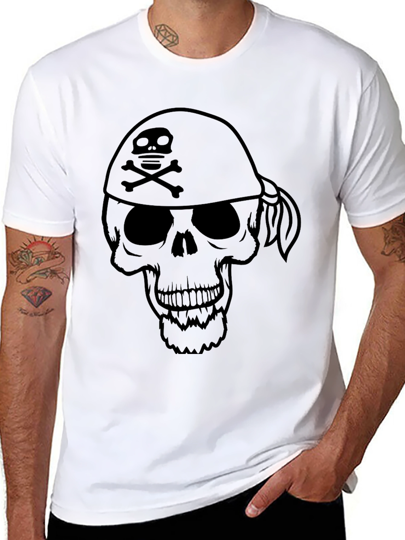 Skull & Crossbones Bandana T-Shirt - Pirate Style