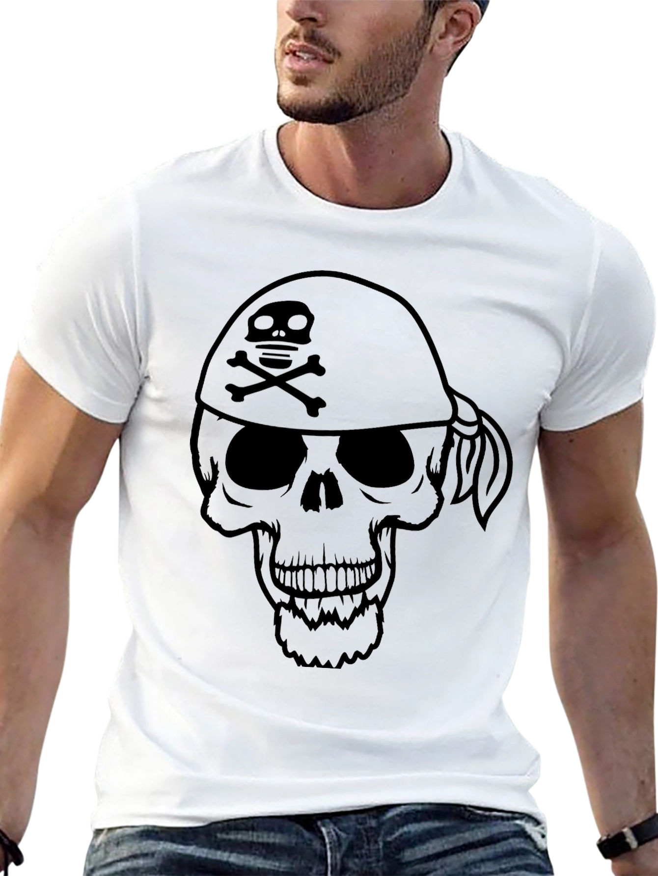 Skull & Crossbones Bandana T-Shirt - Pirate Style
