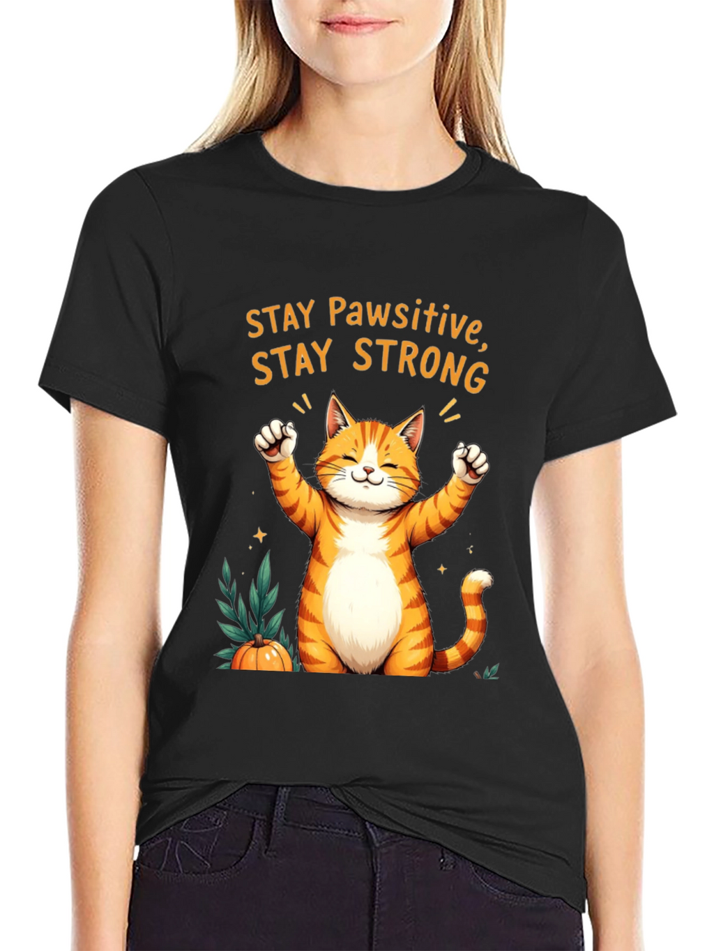 Pawsitive Orange Cat T-Shirt