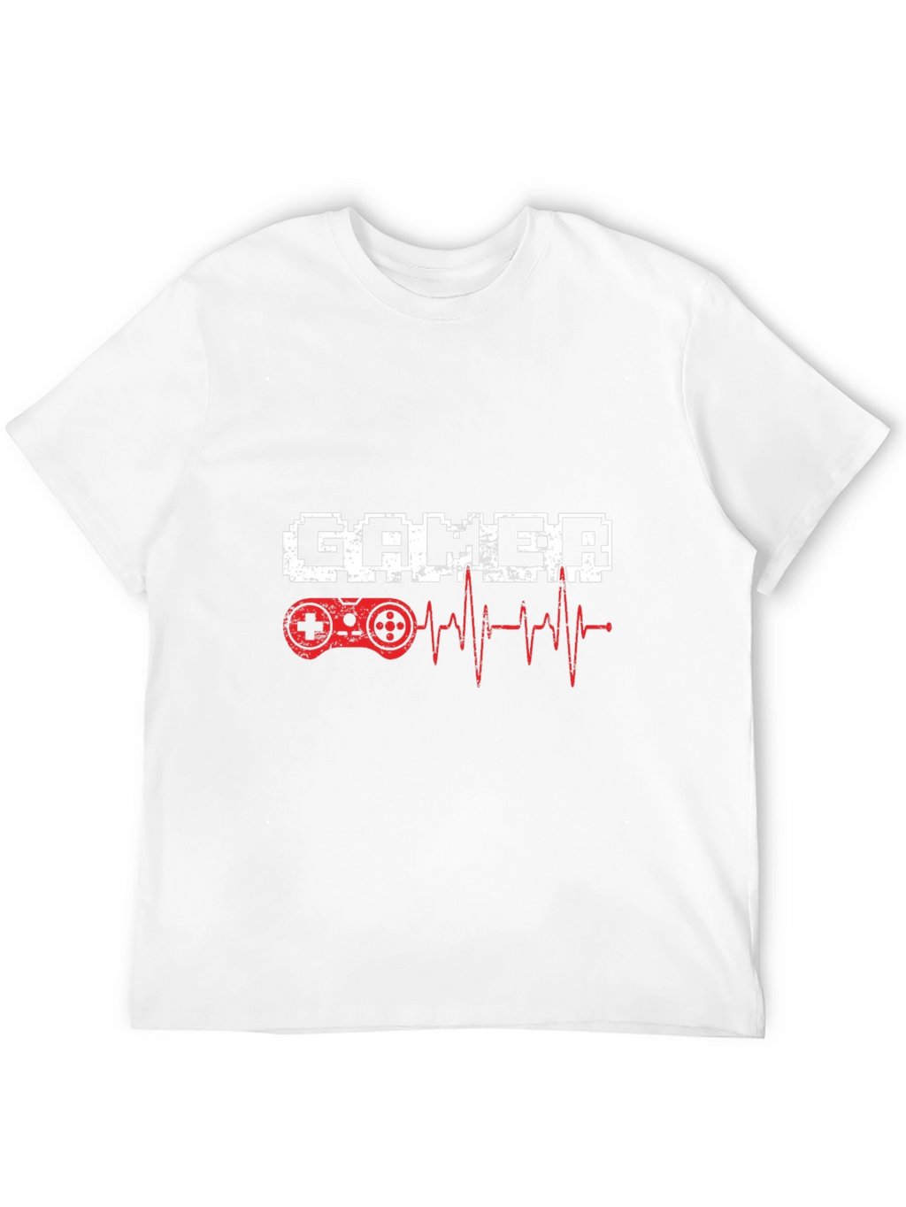 Gamer Heartbeat T-Shirt - Pixel Style Game Controller Tee
