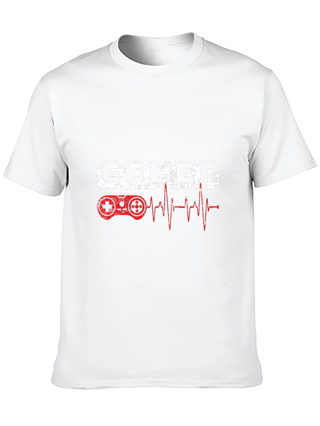 Gamer Heartbeat T-Shirt - Pixel Style Game Controller Tee
