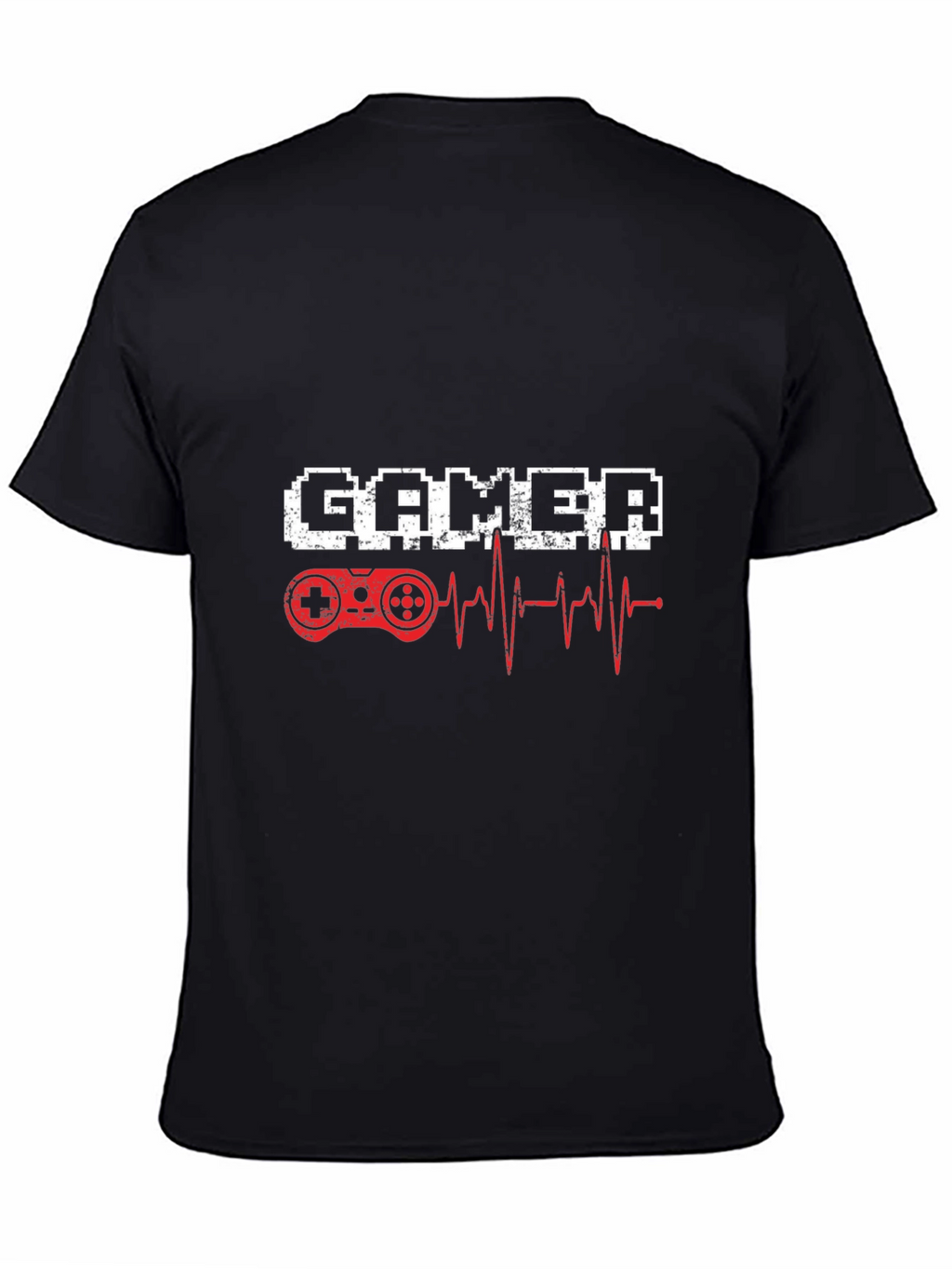 Gamer Heartbeat T-Shirt - Pixel Style Game Controller Tee