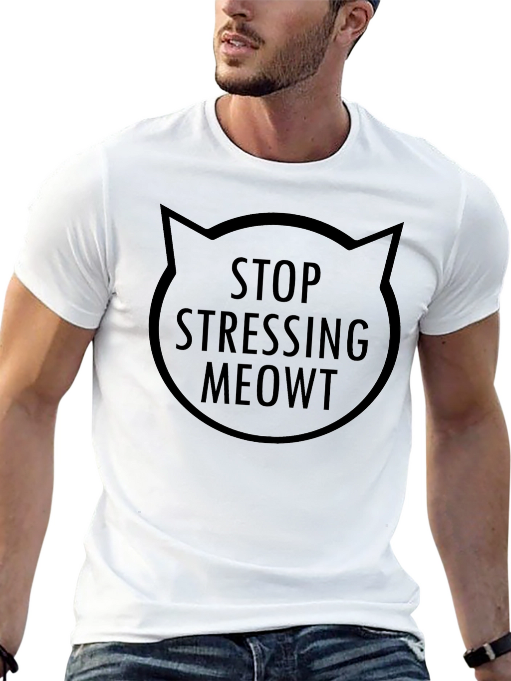 Stop Stressing Meowt T-Shirt Cat Lover Tee