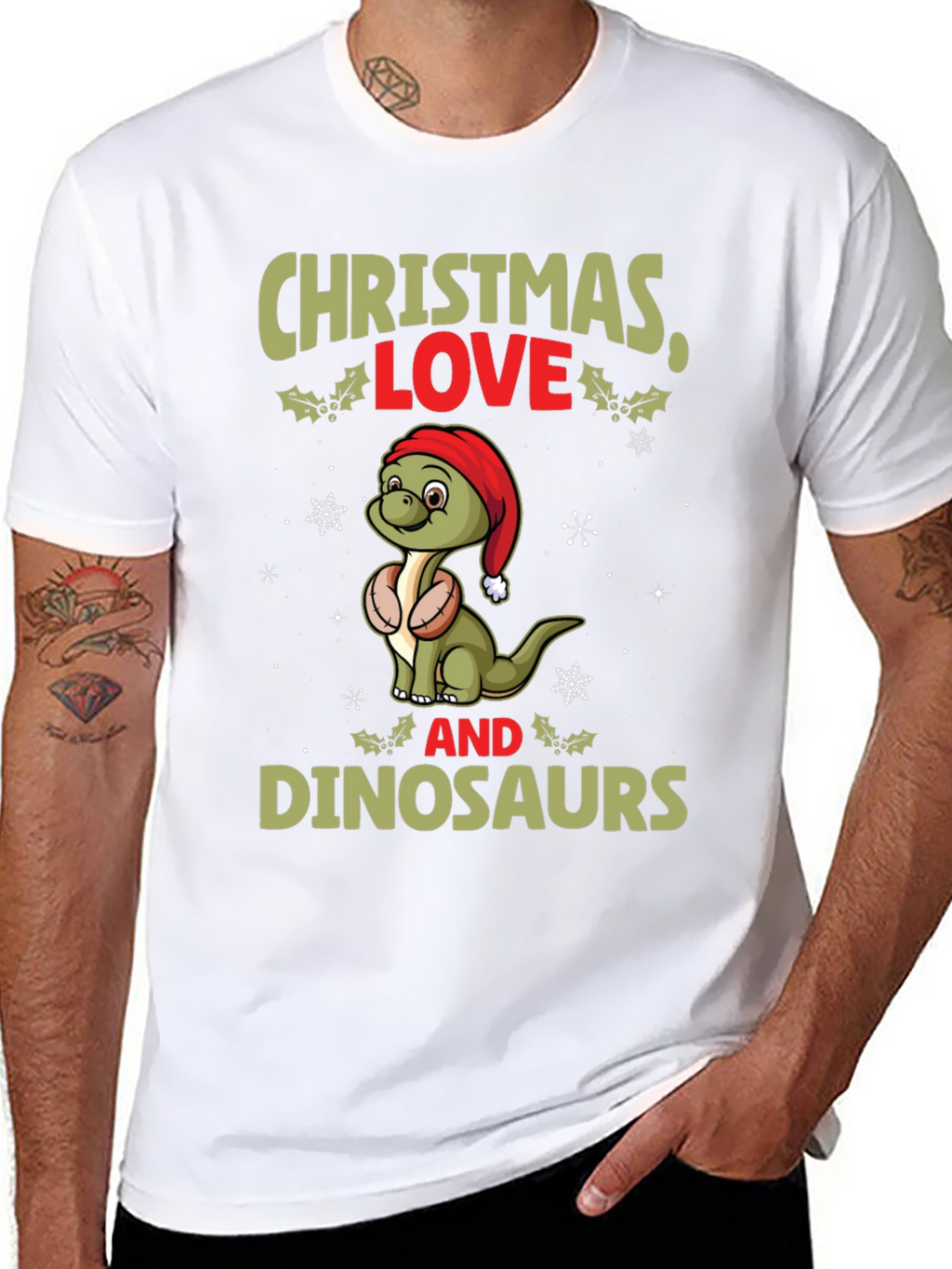 Christmas Dinosaur Graphic Tee