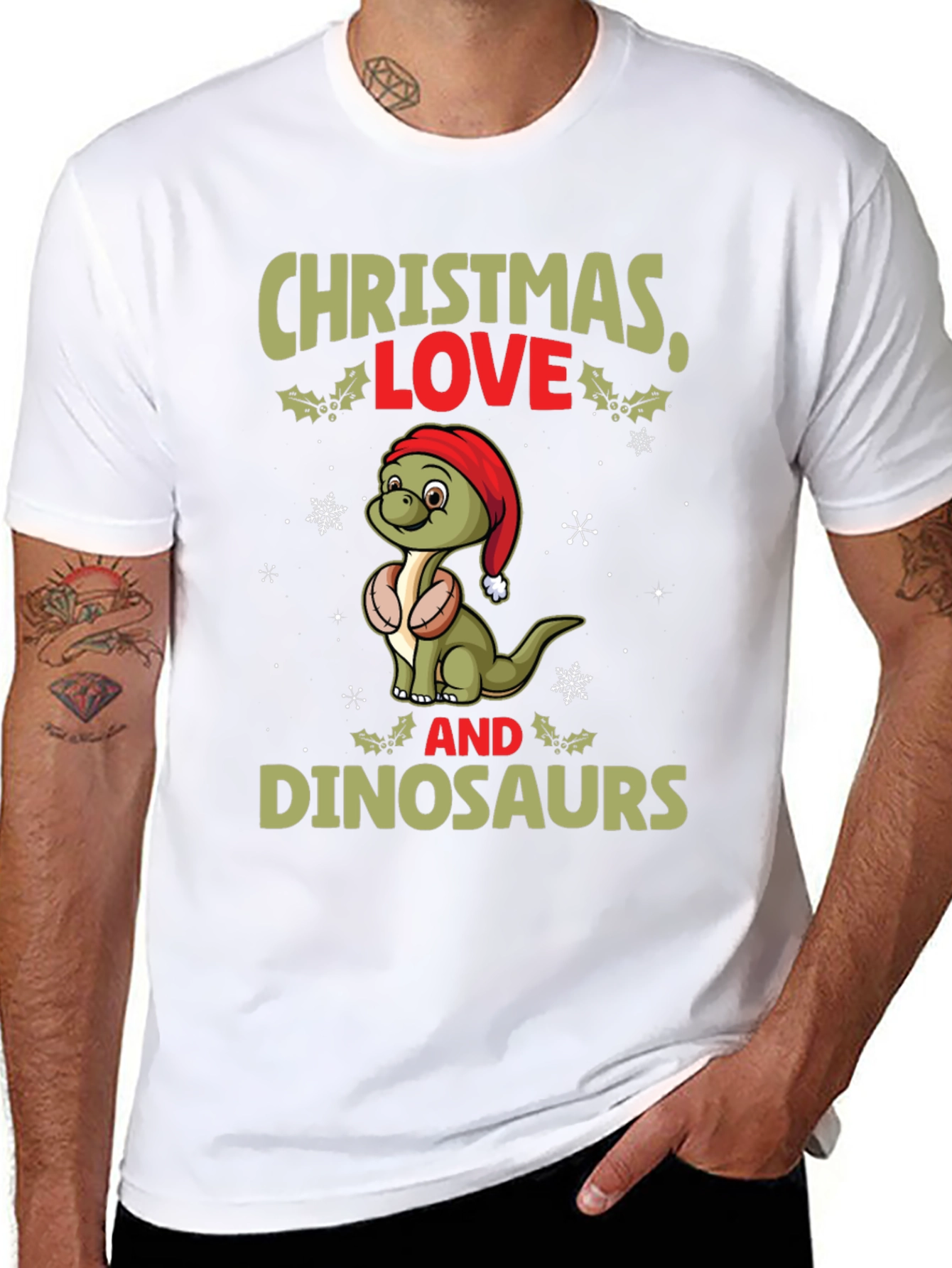 Christmas Dinosaur Graphic Tee