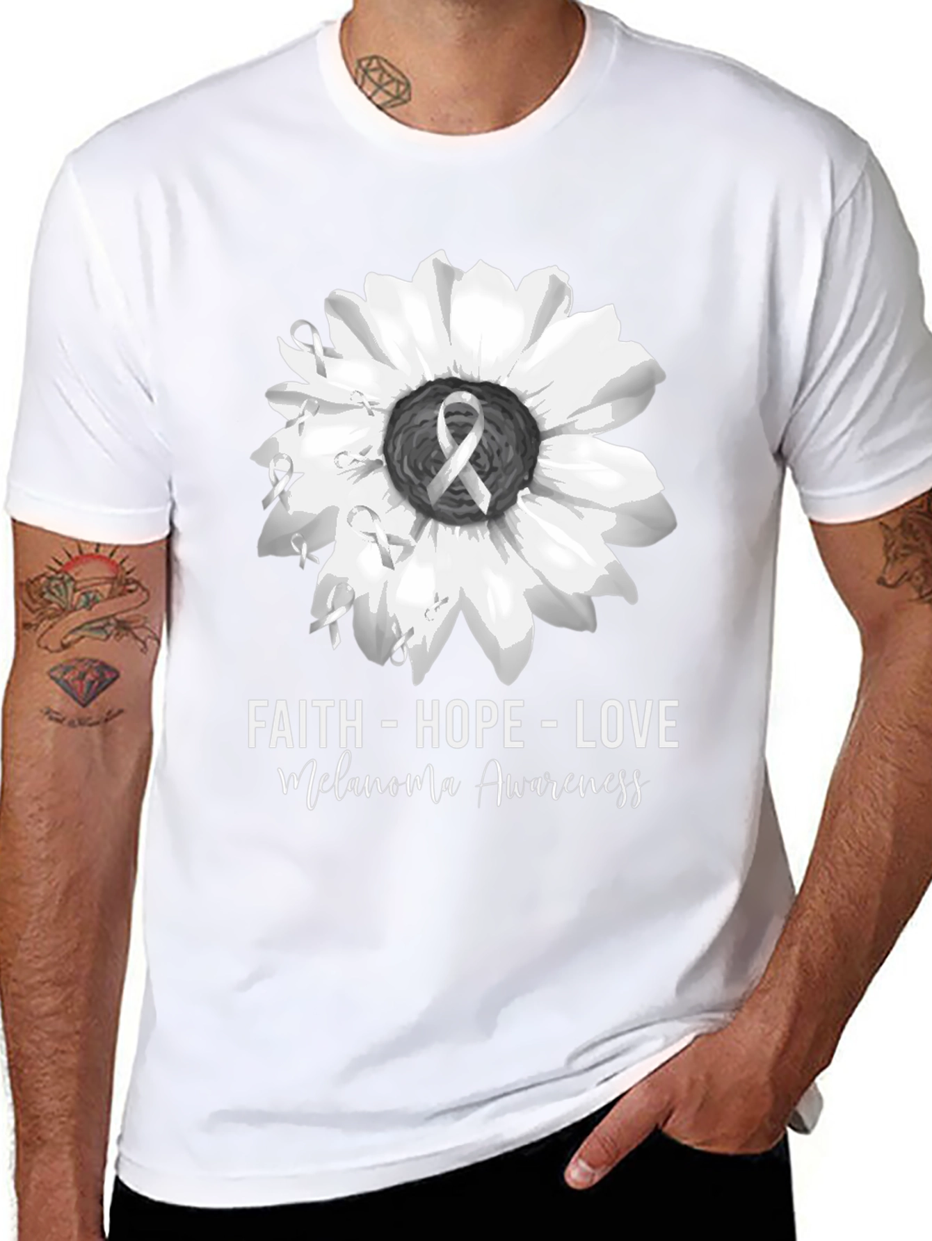 Faith Hope Love Melanoma Awareness T-Shirt