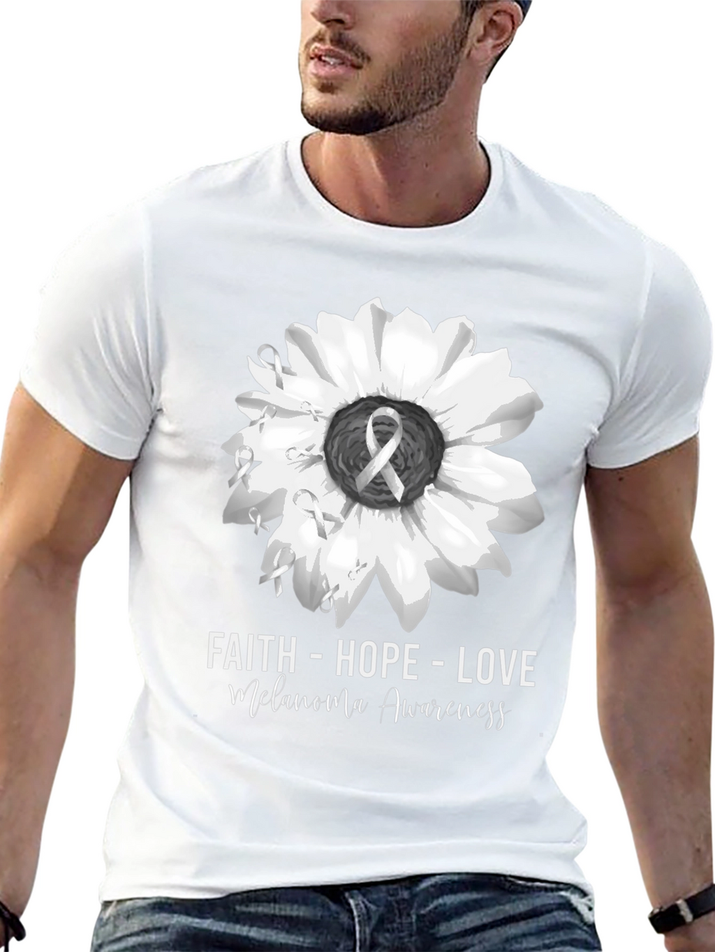 Faith Hope Love Melanoma Awareness T-Shirt