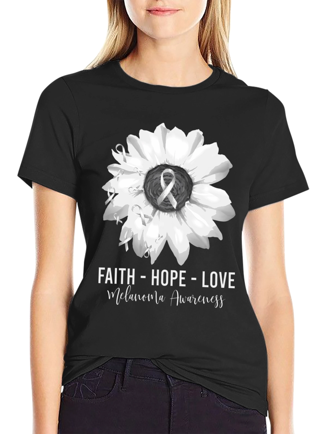 Faith Hope Love Melanoma Awareness T-Shirt