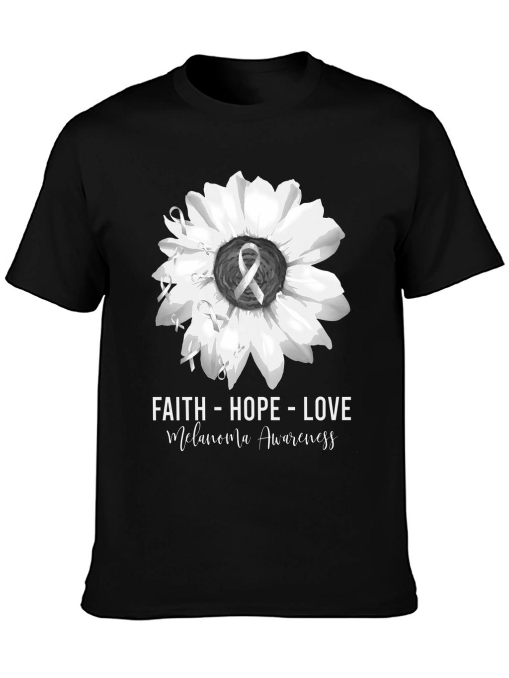 Faith Hope Love Melanoma Awareness T-Shirt
