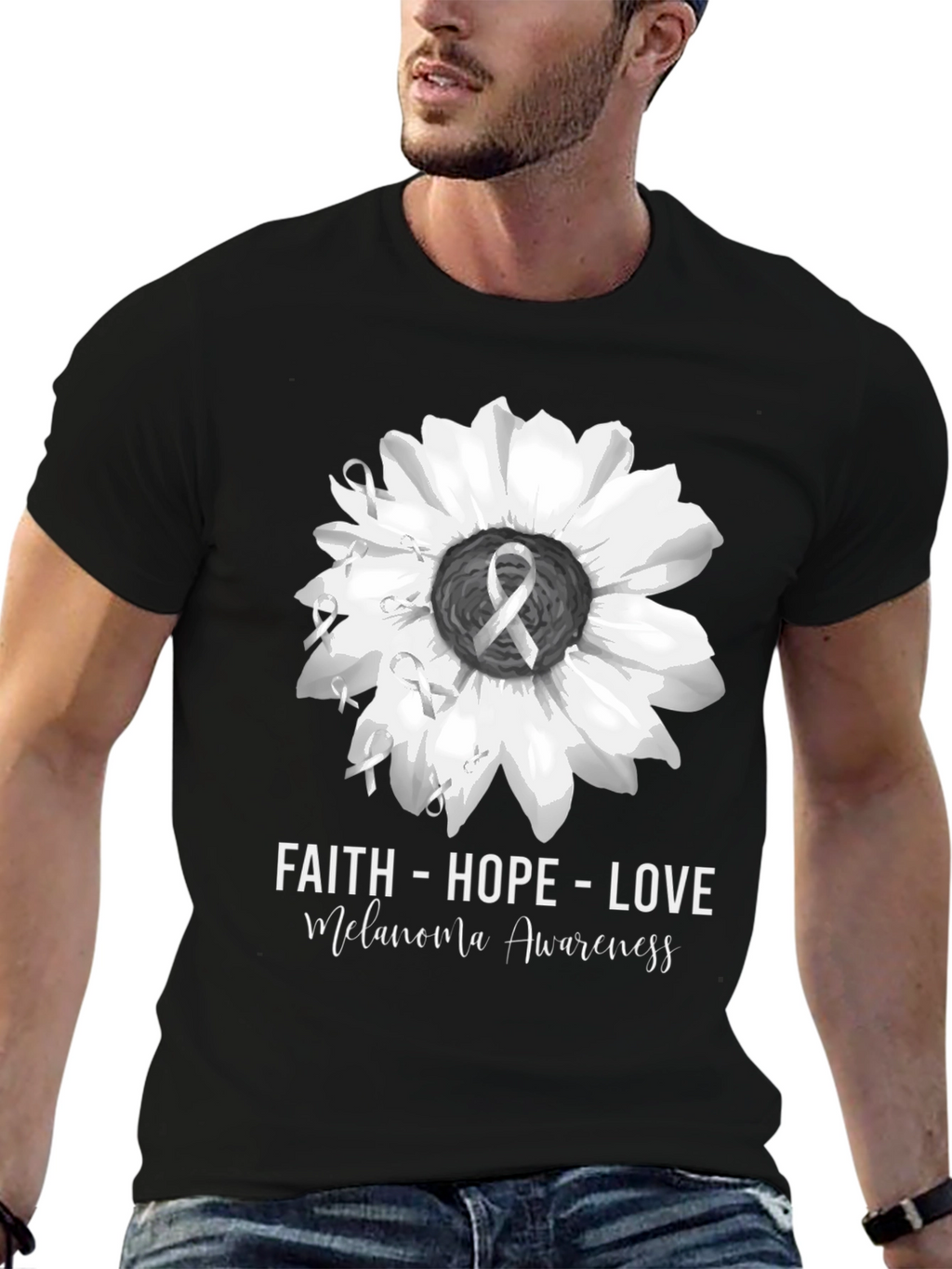 Faith Hope Love Melanoma Awareness T-Shirt