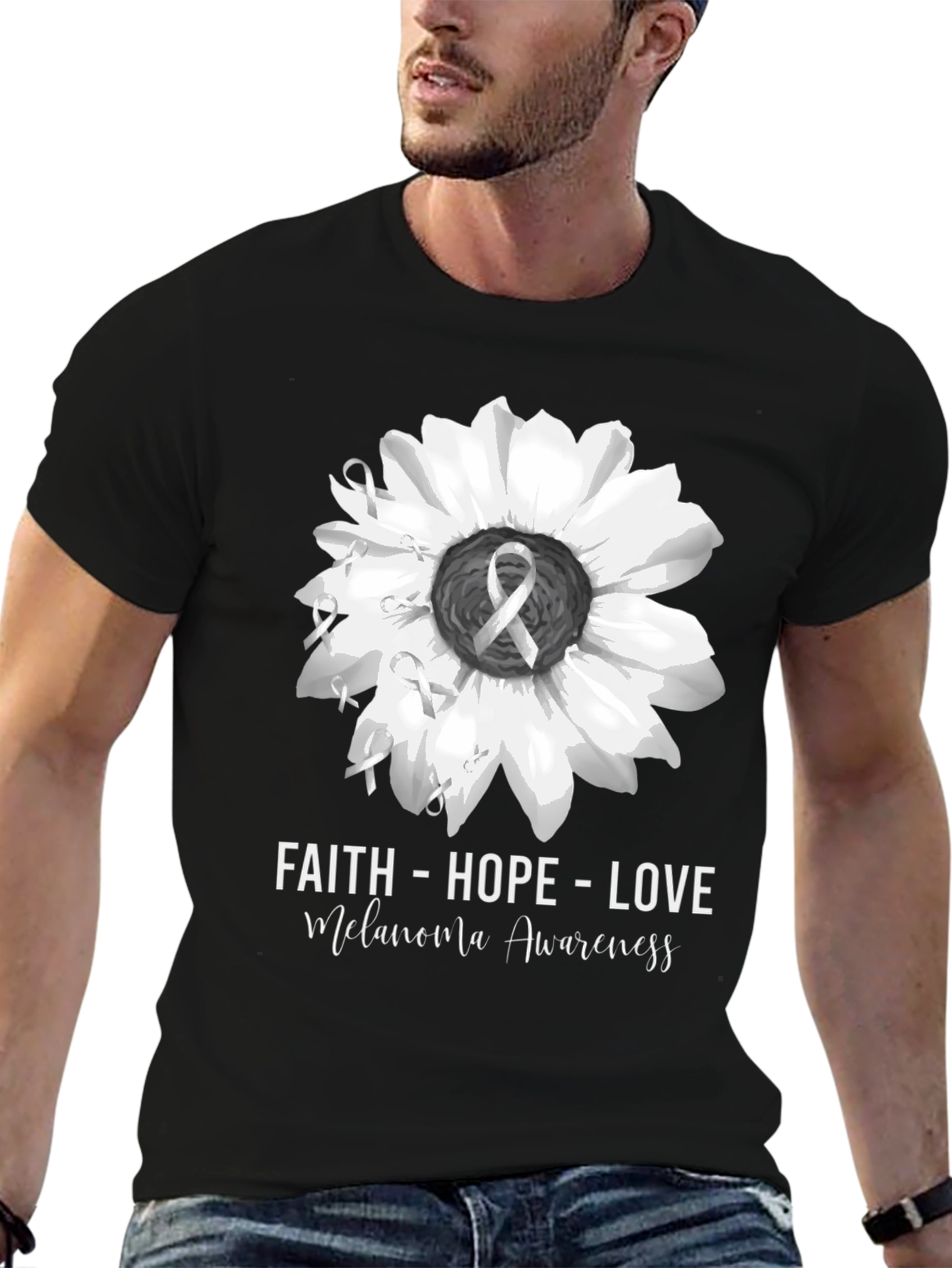 Faith Hope Love Melanoma Awareness T-Shirt