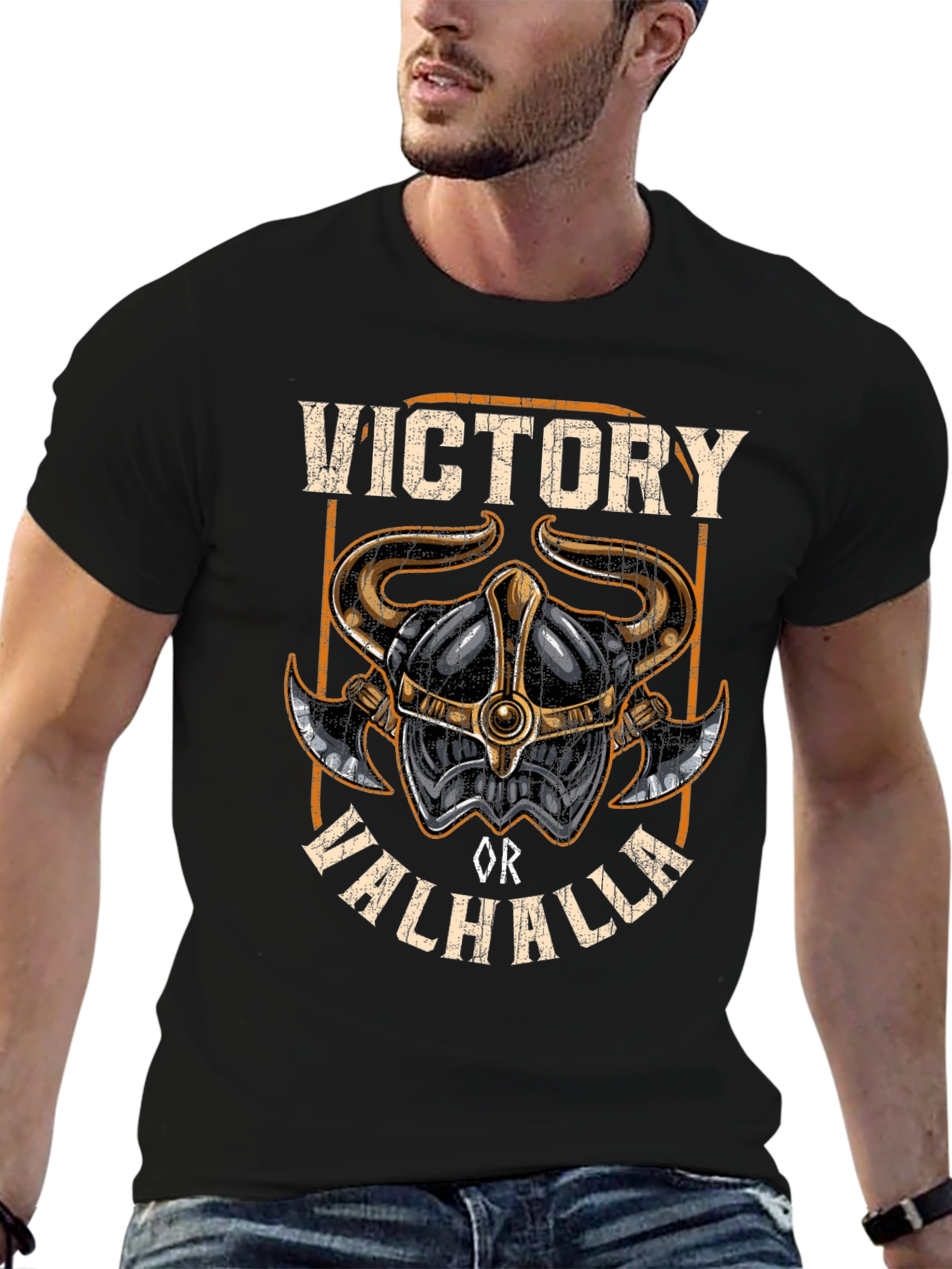 Victory or Valhalla Viking Graphic Tee