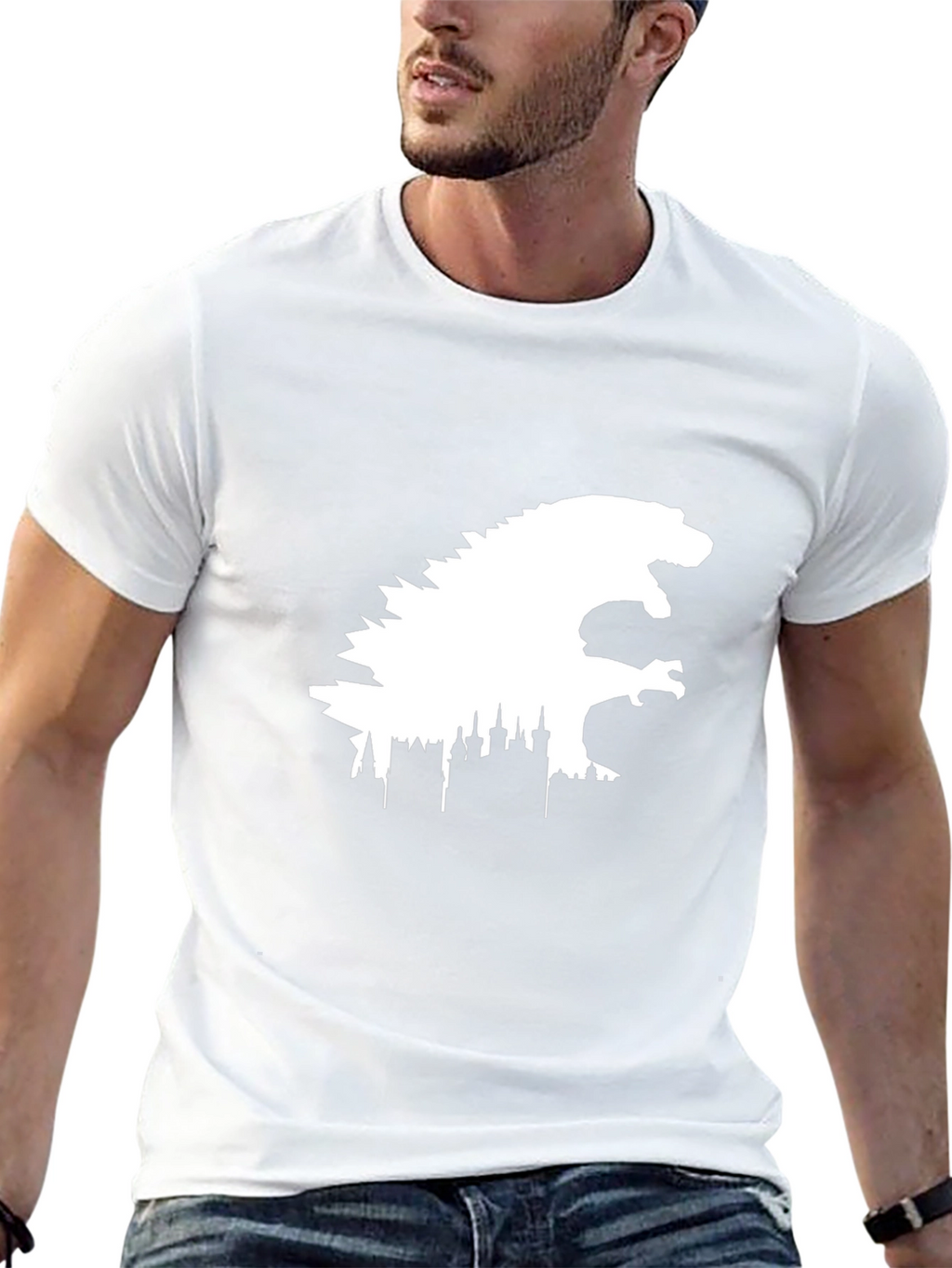 Godzilla Cityscape Graphic Tee - Black