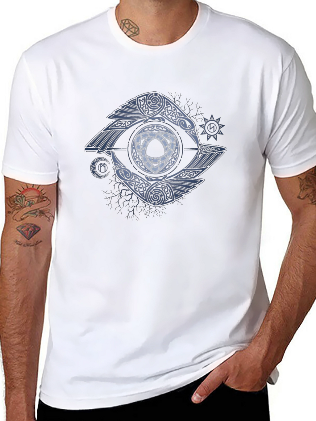 Raven Eye Graphic Tee - Celtic Knot Design