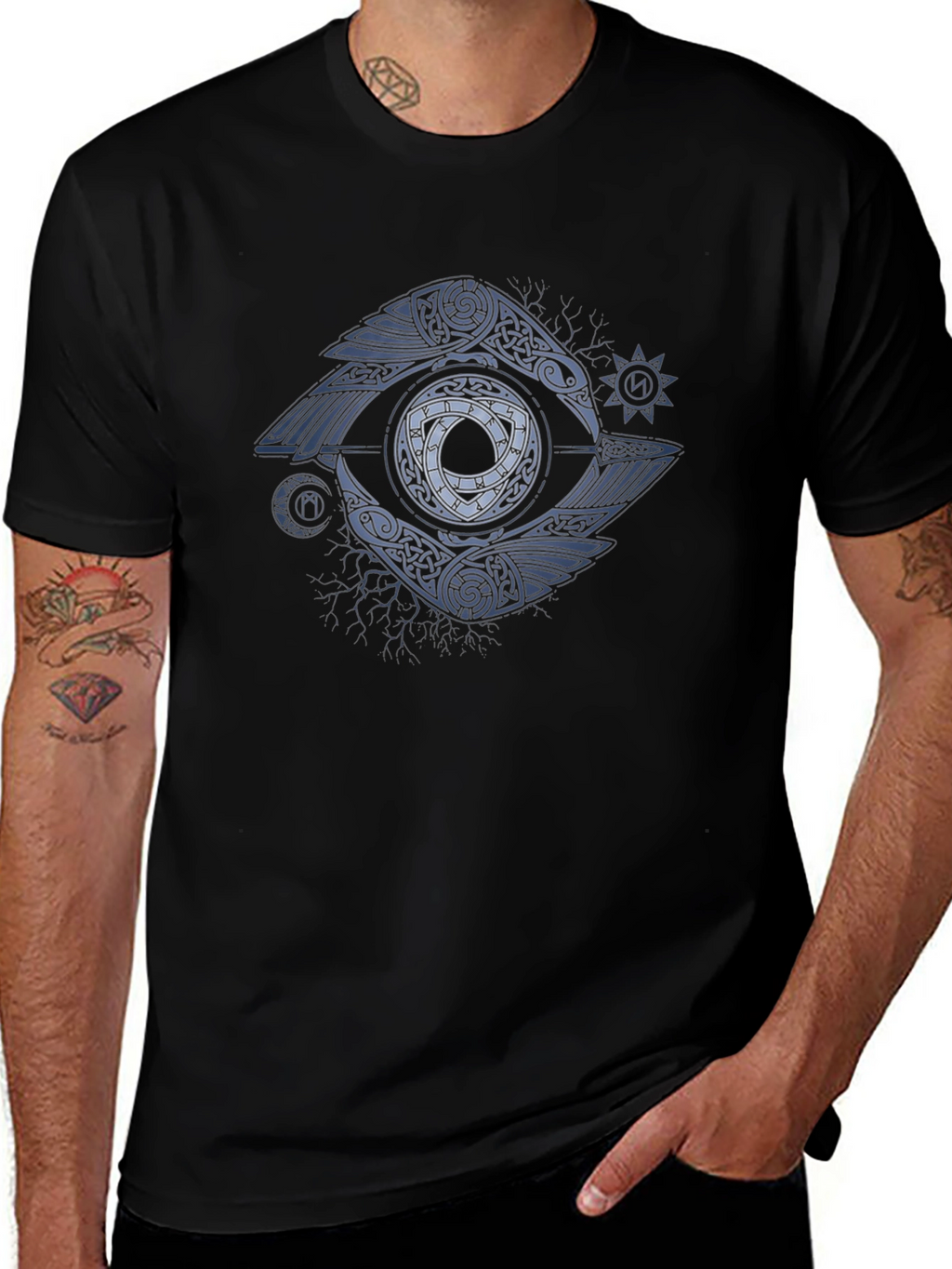 Raven Eye Graphic Tee - Celtic Knot Design