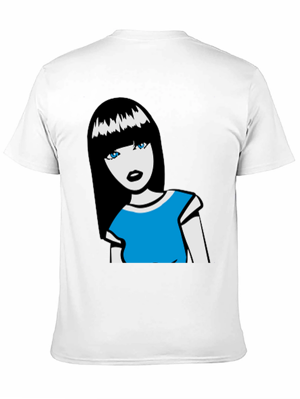 Cartoon Girl Graphic Tee - Black