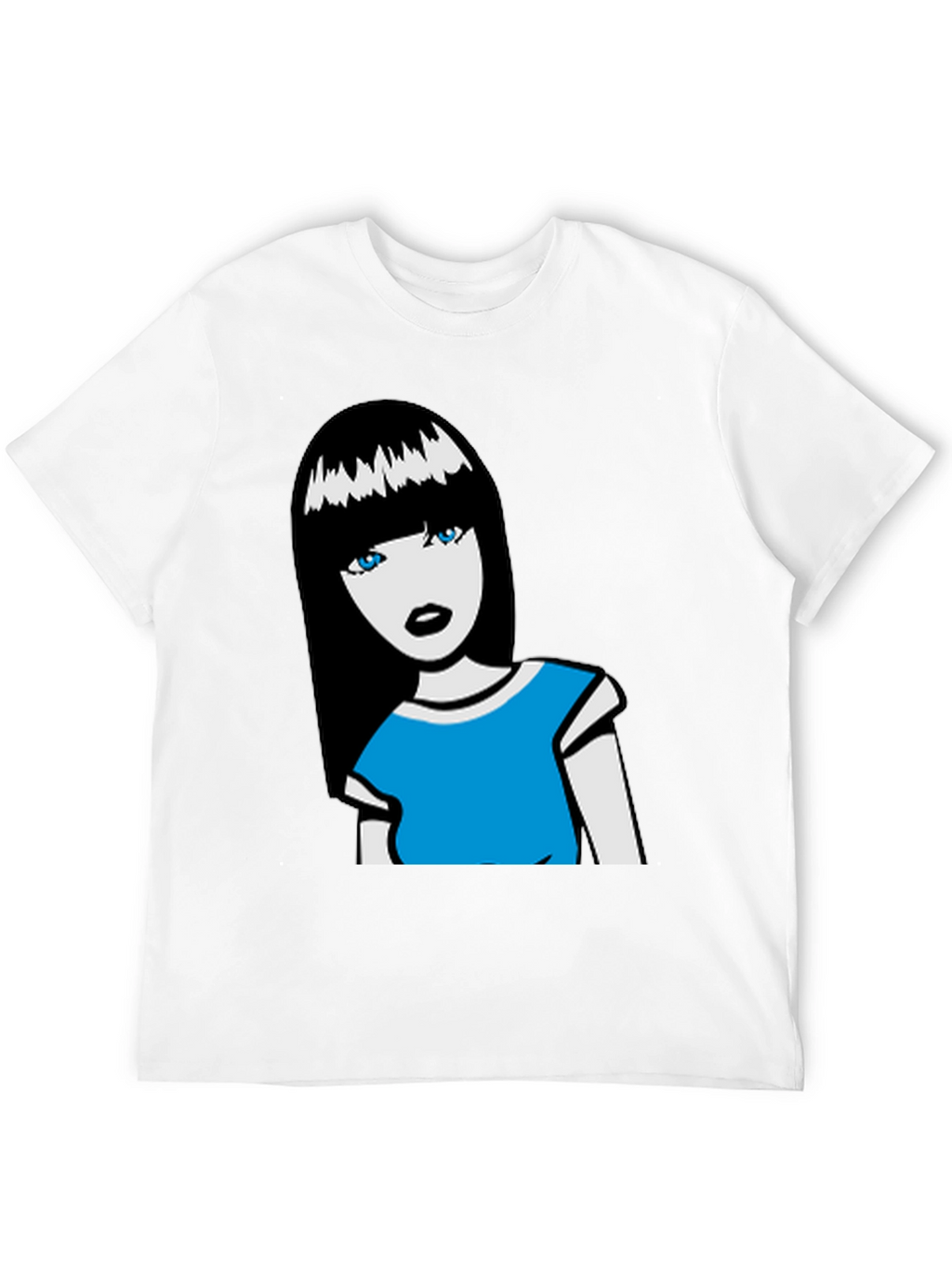 Cartoon Girl Graphic Tee - Black